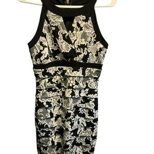 White House Black Market Dress SZ=4 95% Polyester 5% Spandex Knee Length